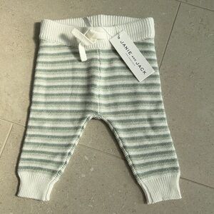 Janie and Jack Green Striped Knit Pants